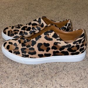 Aquatalia Alaric Leopard Print Calf Hair Sneakers